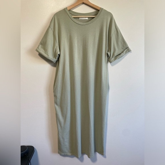 OAK + FORT Sage Green Mini Dress - Picture 2 of 12